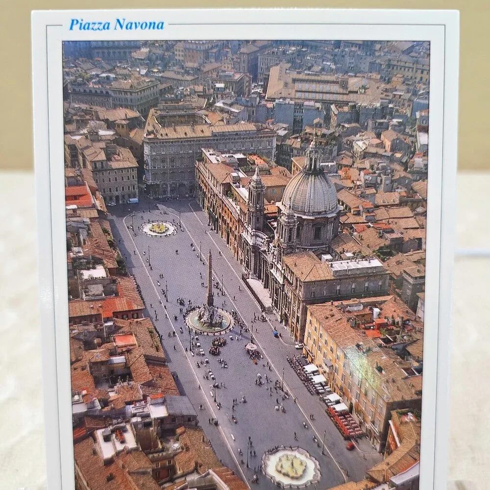 2000 Rome Roma Piazza Navona Cirilli Italy Italian Living Gift Postcard Unposted